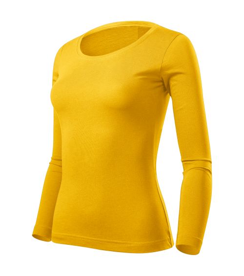 T-shirt długi rękaw damski numer 2 - żółty
