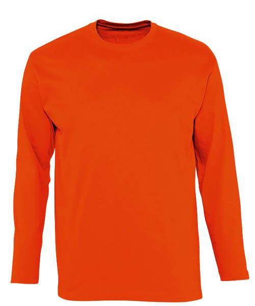 T-shirt długi rękaw męski numer 3 - pomarańczowy
