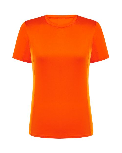 T-shirt sportowy damski numer 1 - pomarańczowy
